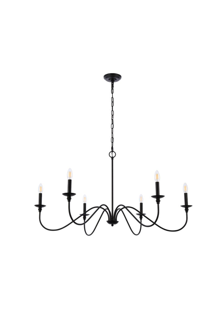 42 Inch Chandelier In Matte Black