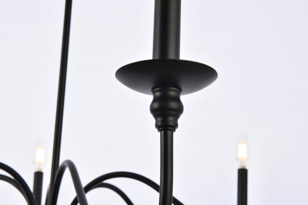 42 Inch Chandelier In Matte Black