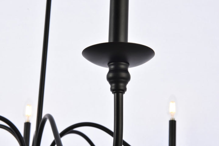 42 Inch Chandelier In Matte Black