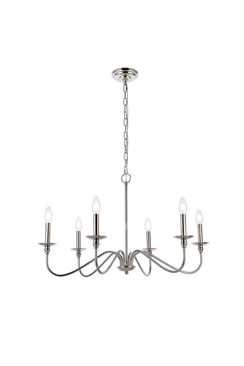 30 Inch Chandelier In Polished Nickel by Living District