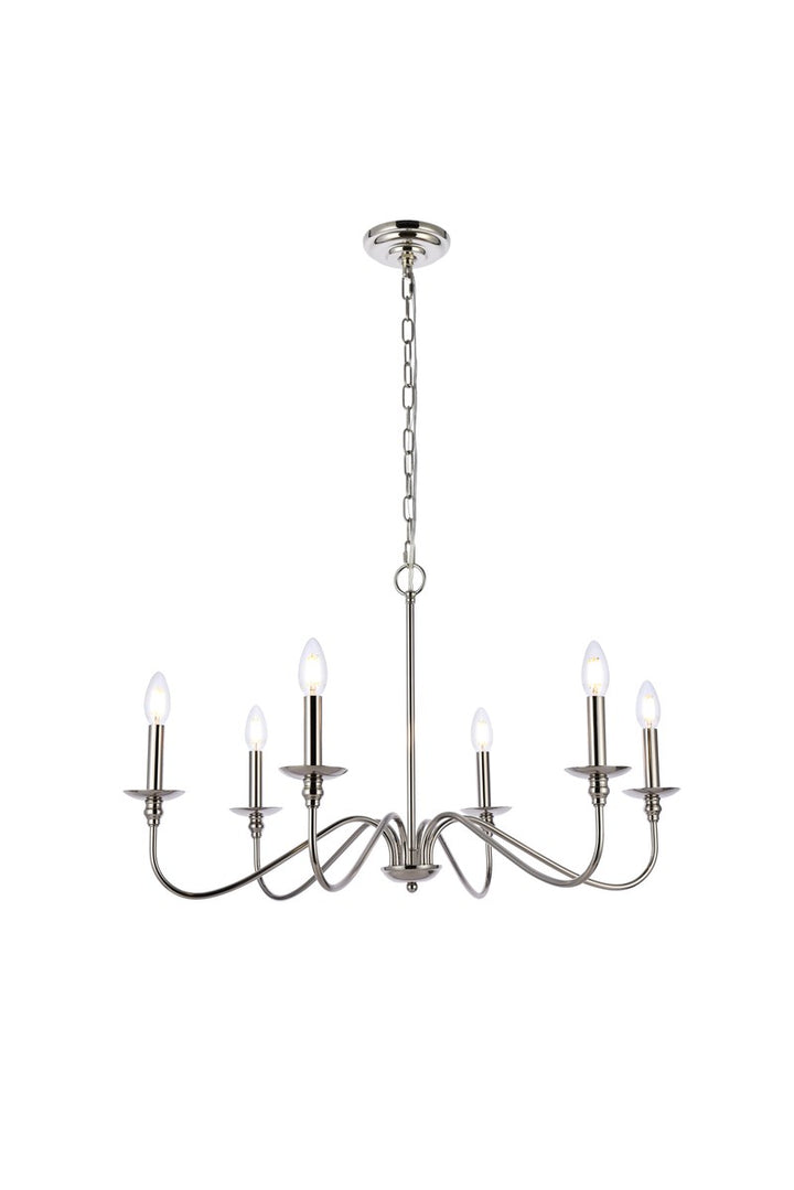 30 Inch Chandelier In Polished Nickel by Living District