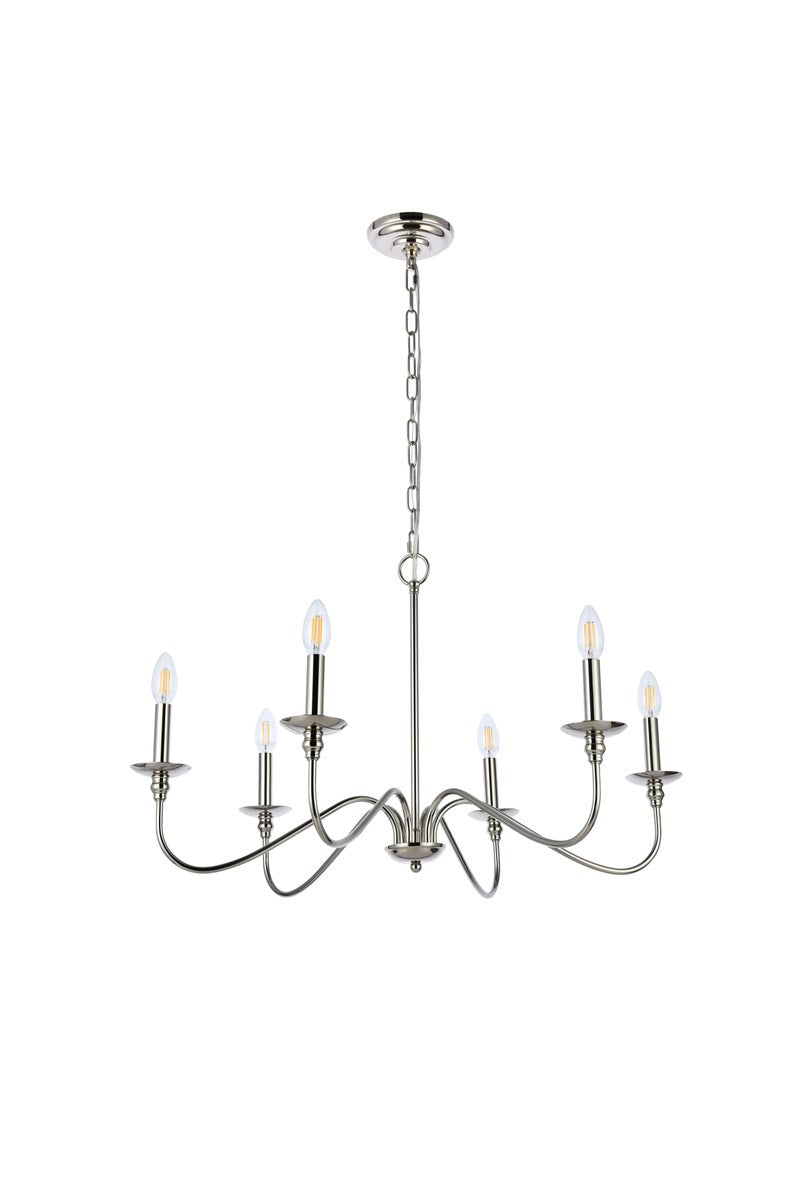 30 Inch Chandelier In Polished Nickel