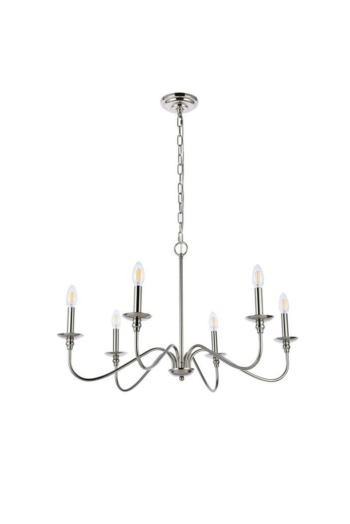 30 Inch Chandelier In Polished Nickel