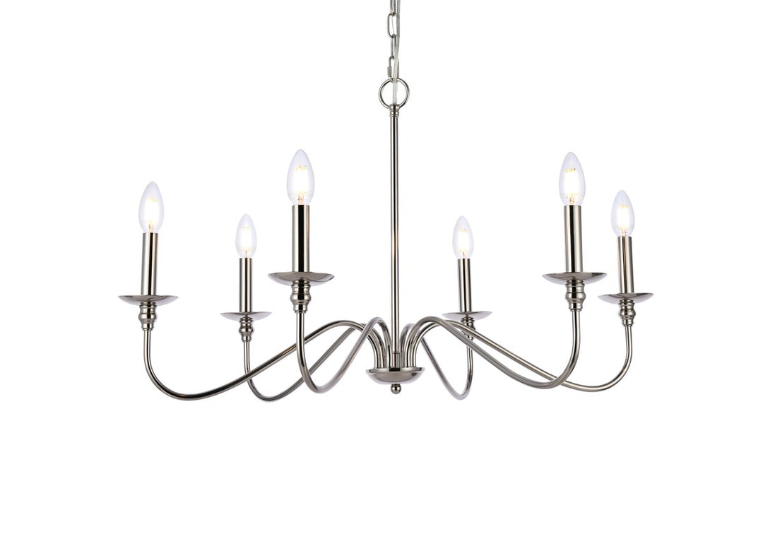 30 Inch Chandelier In Polished Nickel