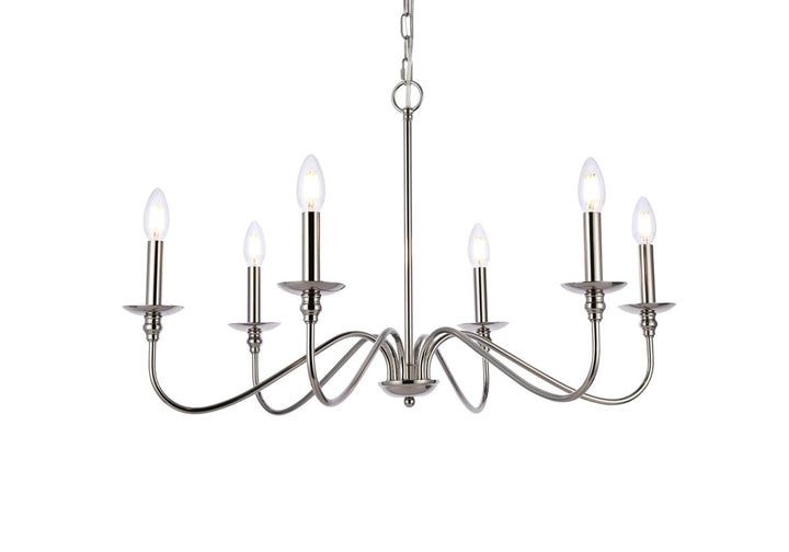 30 Inch Chandelier In Polished Nickel