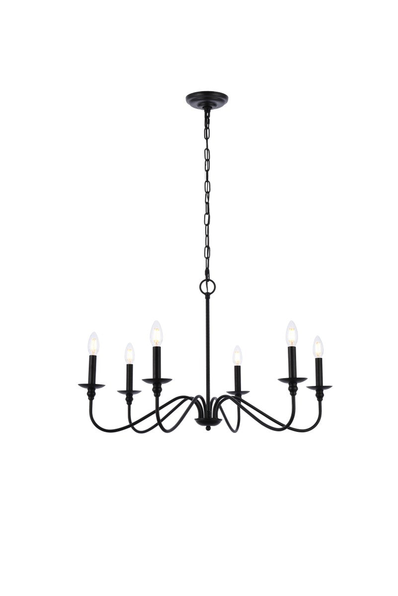 30 Inch Chandelier In Matte Black by Living District