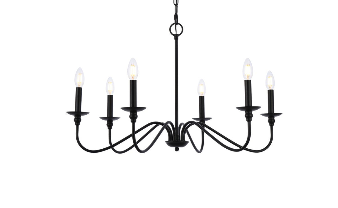 30 Inch Chandelier In Matte Black