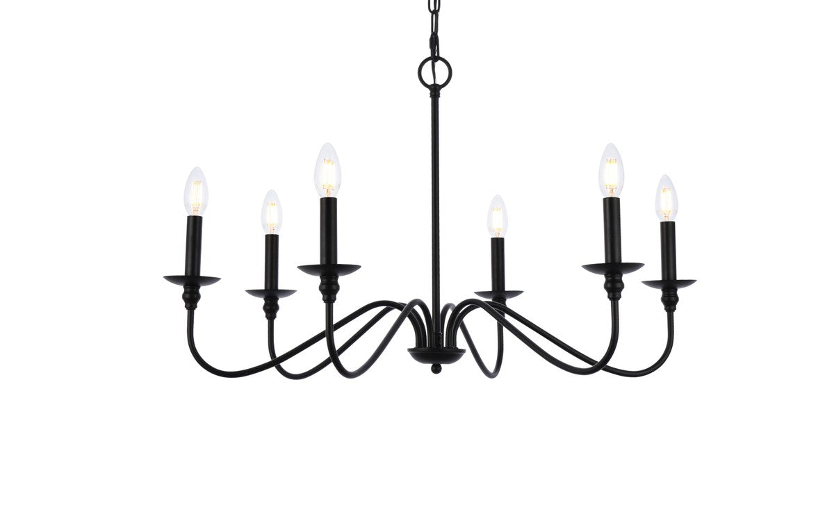 30 Inch Chandelier In Matte Black