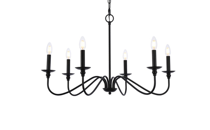 30 Inch Chandelier In Matte Black