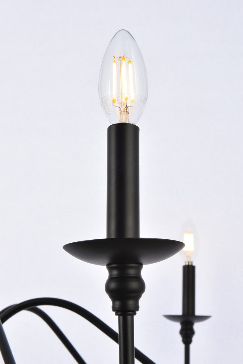 30 Inch Chandelier In Matte Black