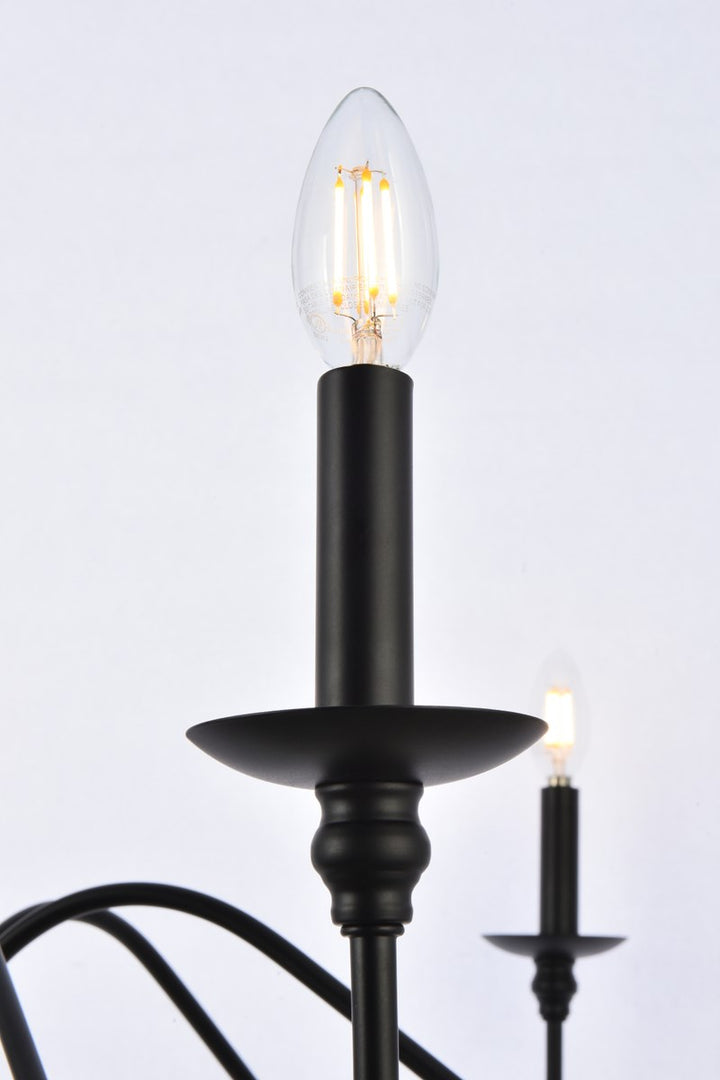 30 Inch Chandelier In Matte Black