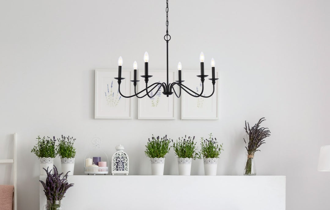 30 Inch Chandelier In Matte Black