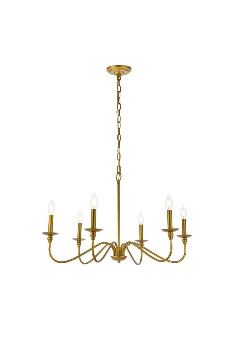30 Inch Chandelier In Brass by Living District