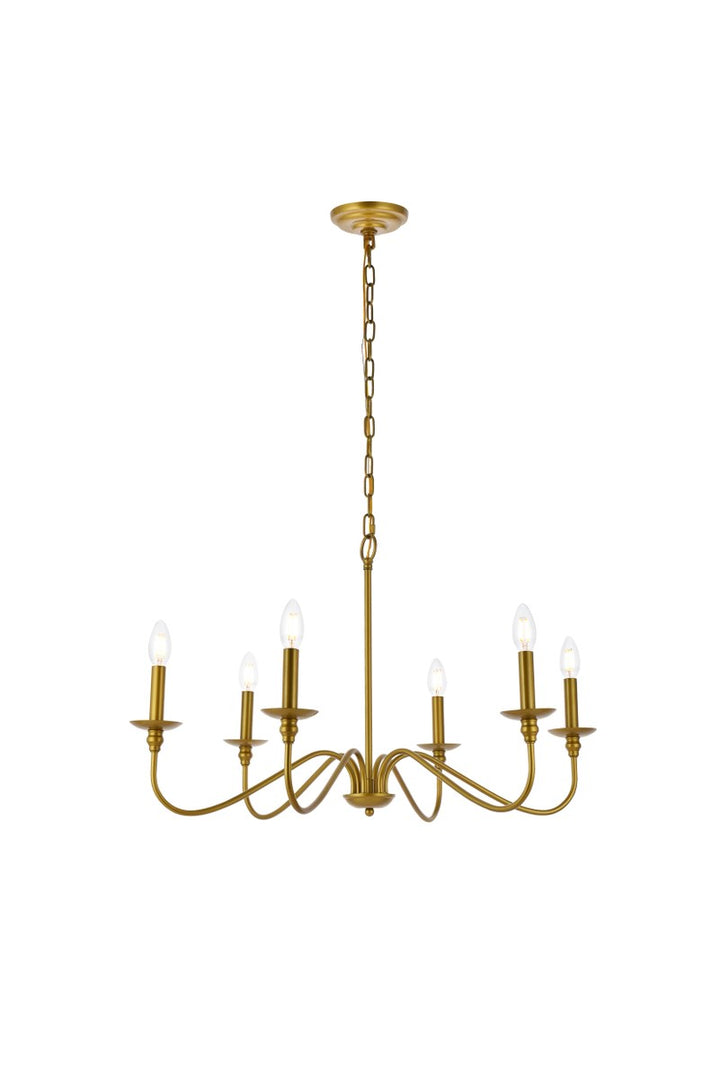 30 Inch Chandelier In Brass by Living District