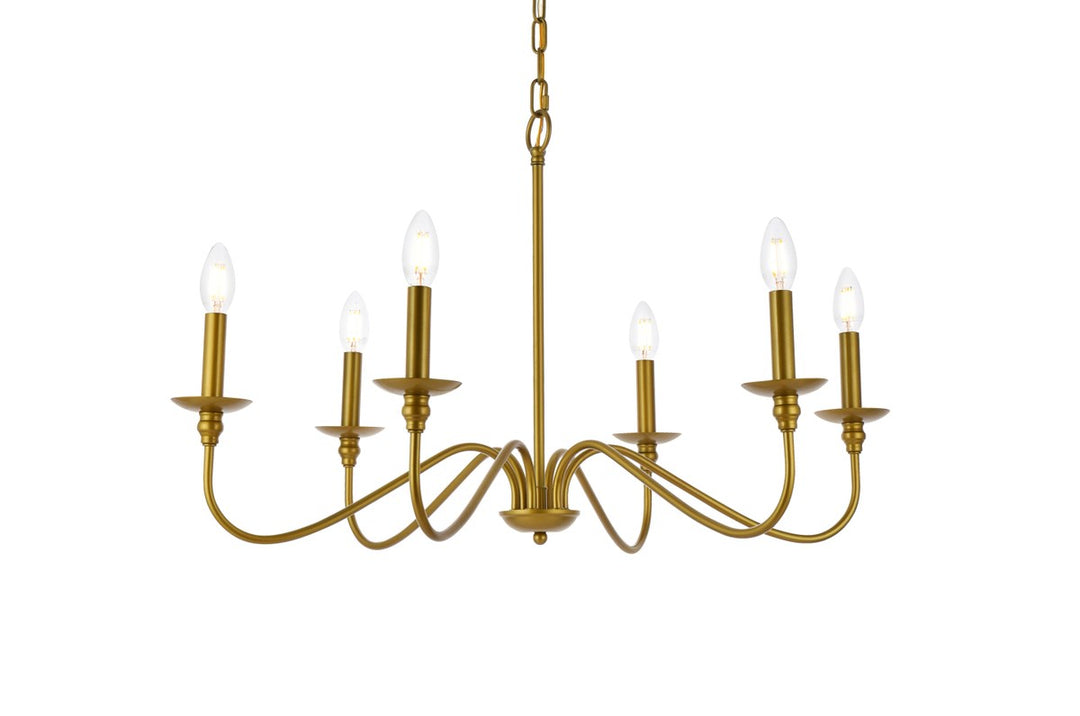 30 Inch Chandelier In Brass