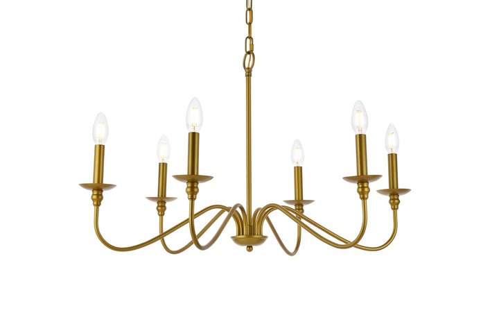 30 Inch Chandelier In Brass