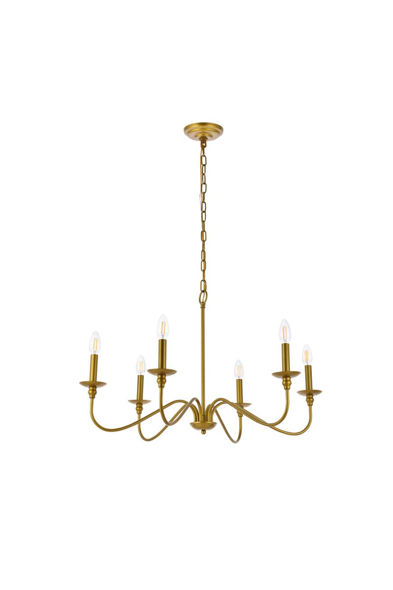 30 Inch Chandelier In Brass
