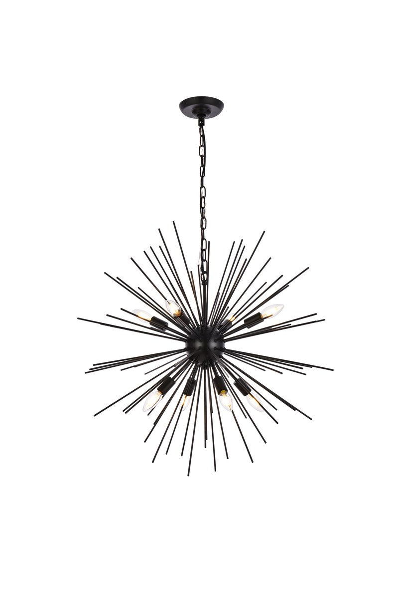 8 Lights Black Pendant by Living District
