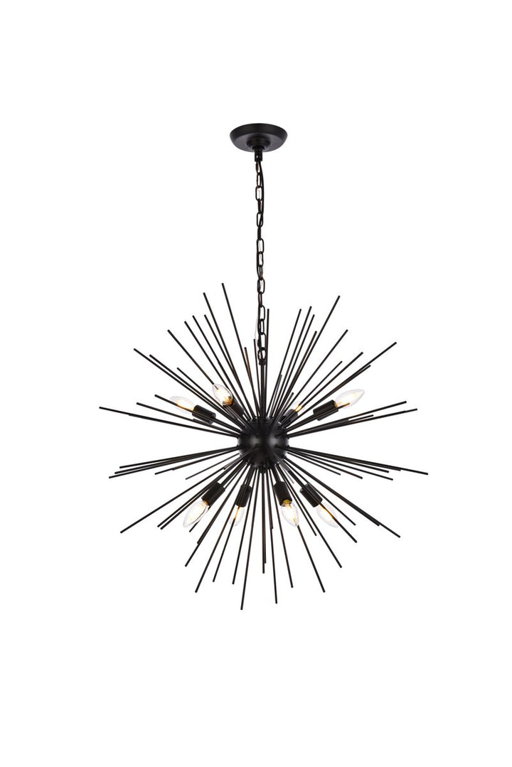 8 Lights Black Pendant by Living District
