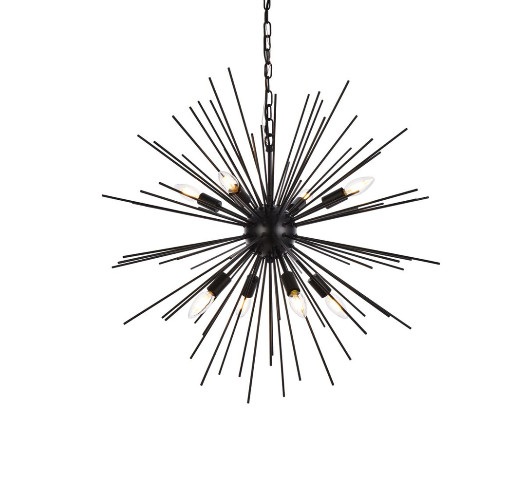 8 Lights Black Pendant