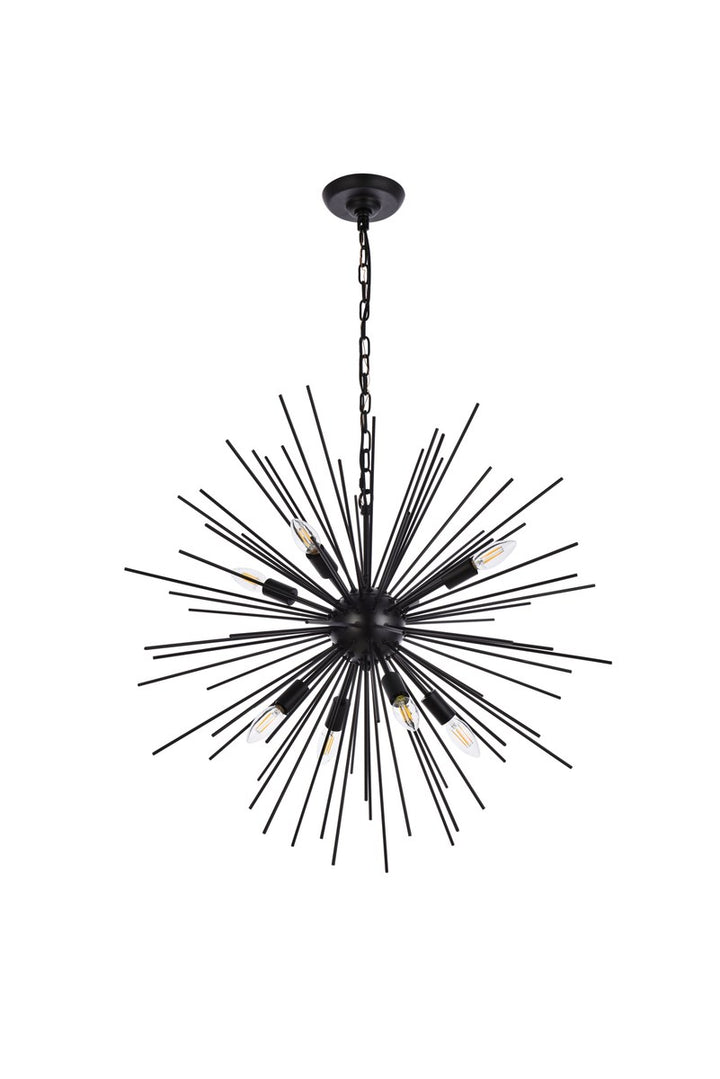 8 Lights Black Pendant
