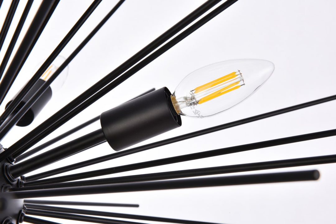 8 Lights Black Pendant