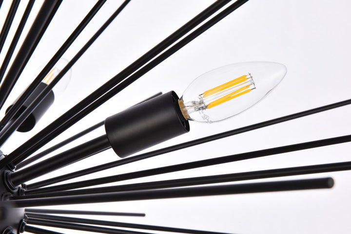 8 Lights Black Pendant