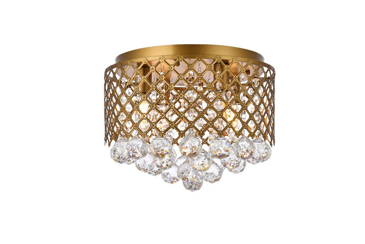 4 Lights Brass Flush Mount by Living District