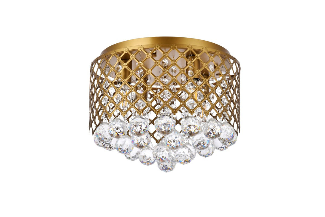 4 Lights Brass Flush Mount
