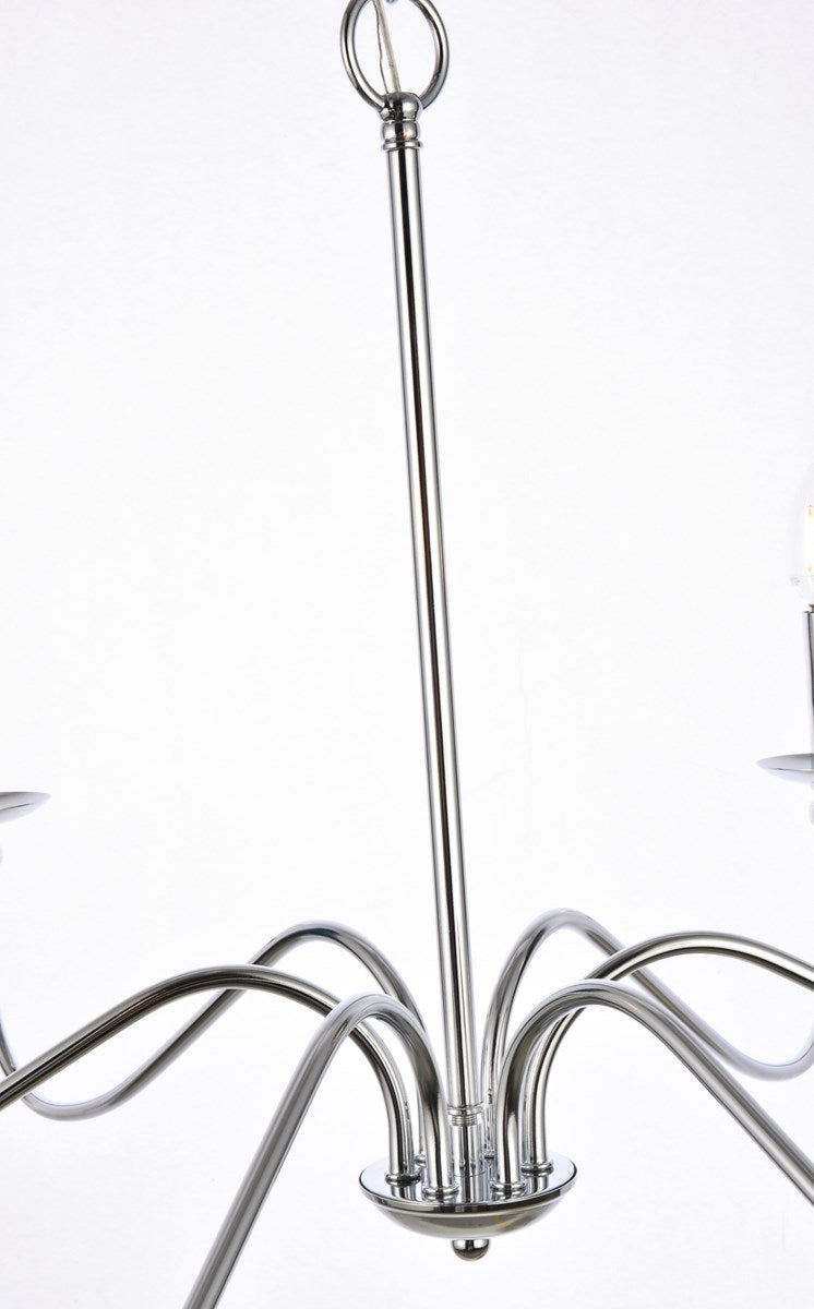 6 Lights Polished Nickel Chandelier