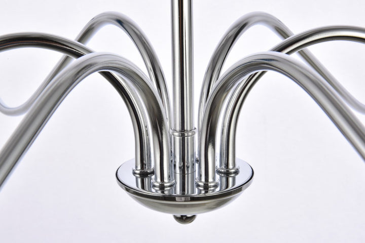 6 Lights Polished Nickel Chandelier