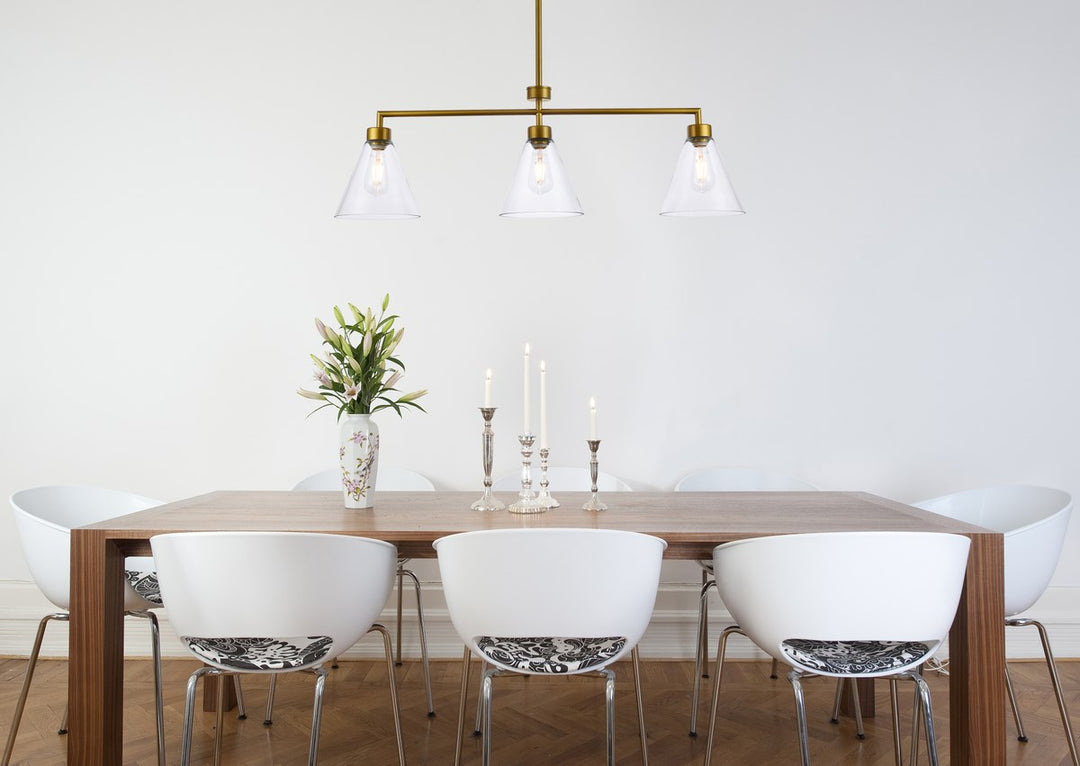 3 Lights Brass Pendant