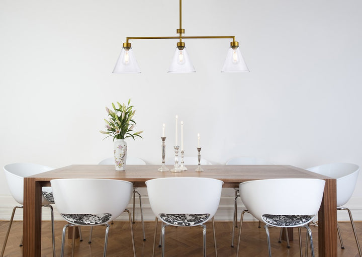 3 Lights Brass Pendant