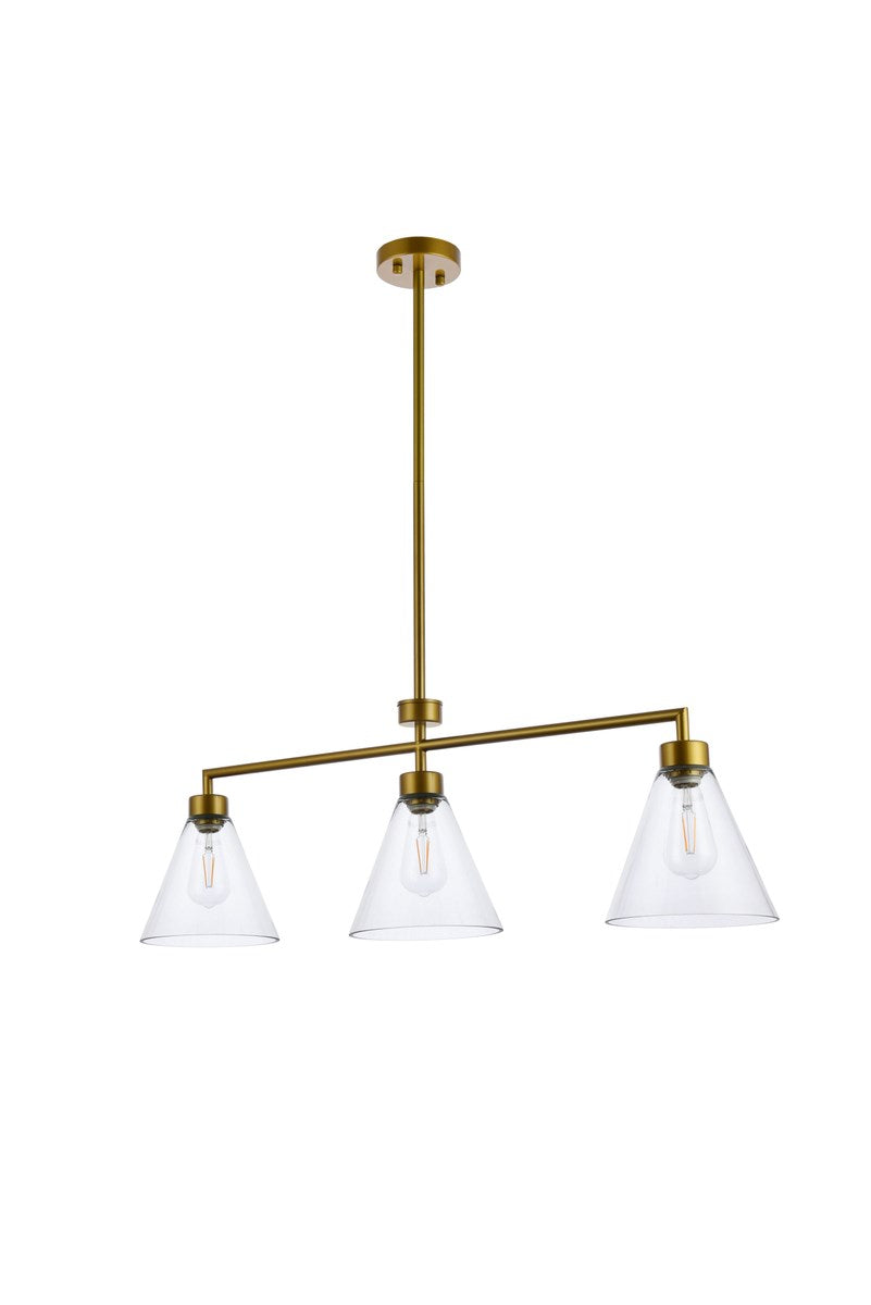 3 Lights Brass Pendant