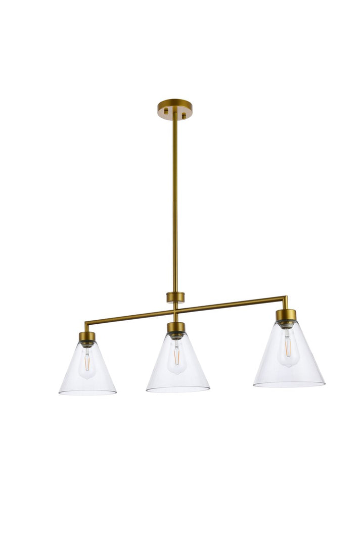 3 Lights Brass Pendant
