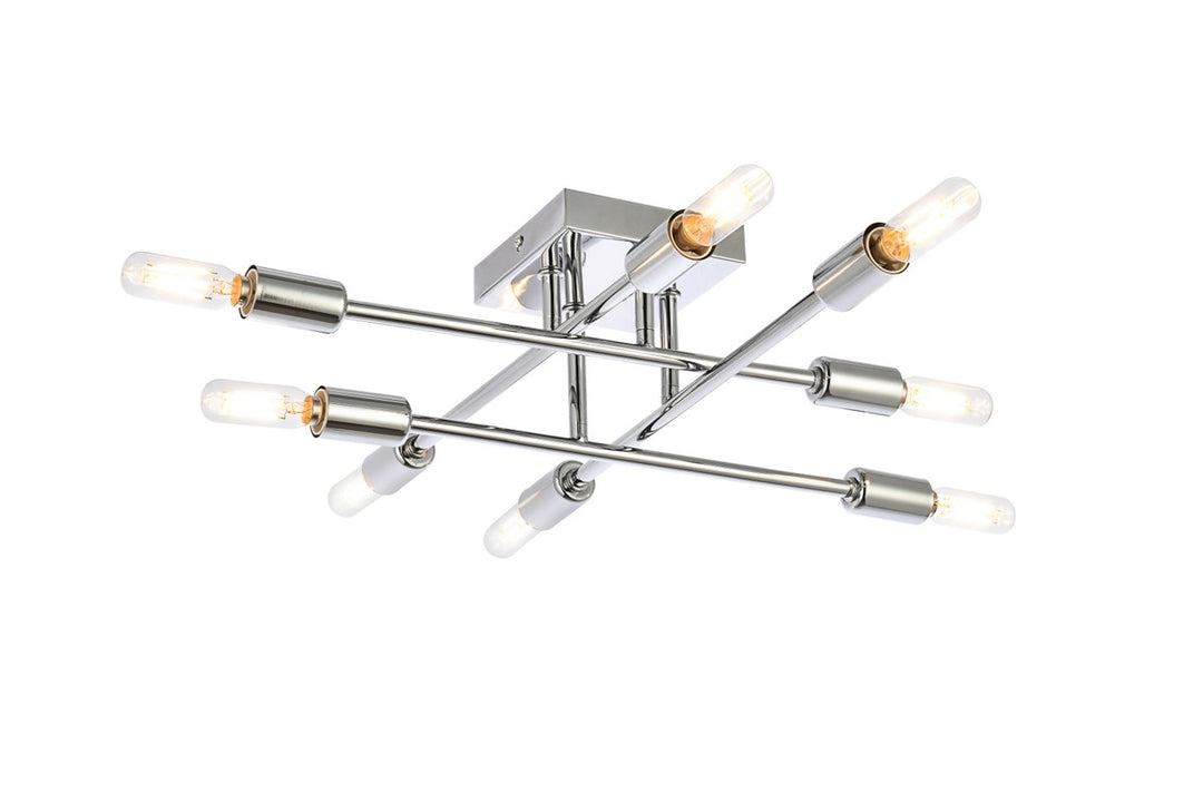 8 Lights Chrome Flush Mount by Living District