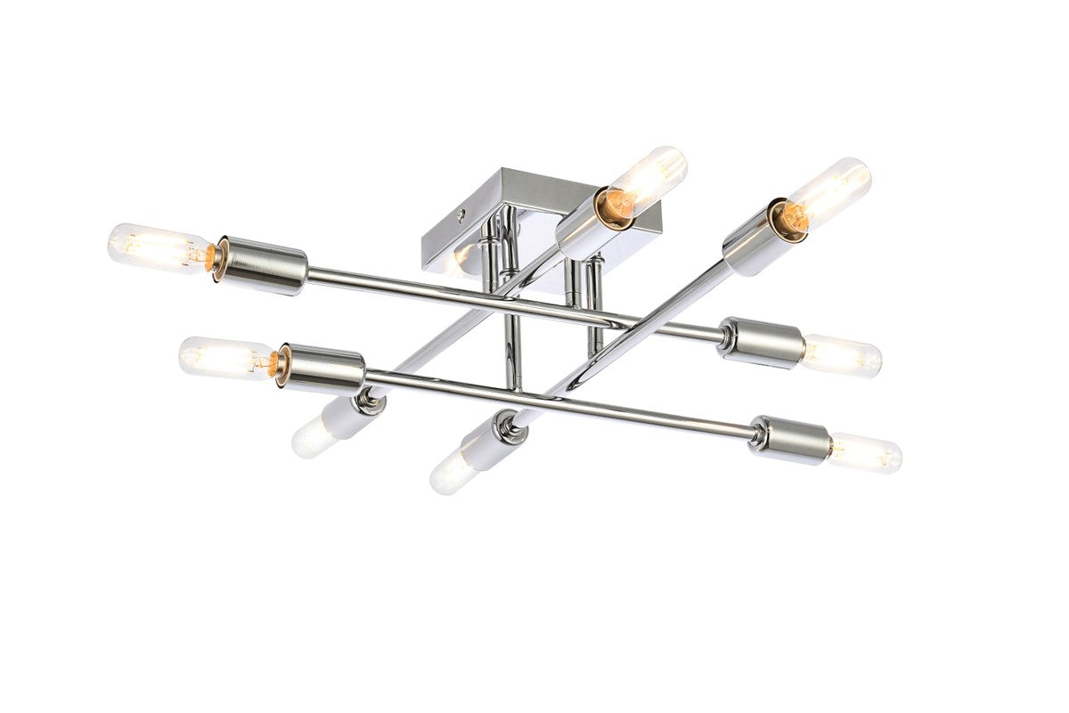 8 Lights Chrome Flush Mount by Living District