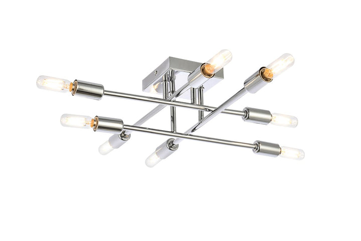 8 Lights Chrome Flush Mount by Living District