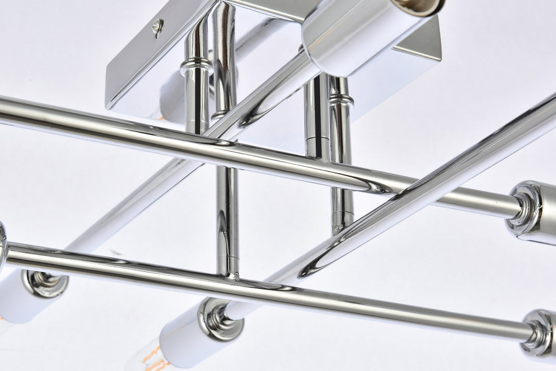 8 Lights Chrome Flush Mount