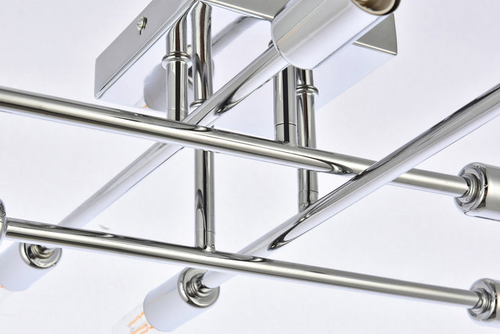 8 Lights Chrome Flush Mount