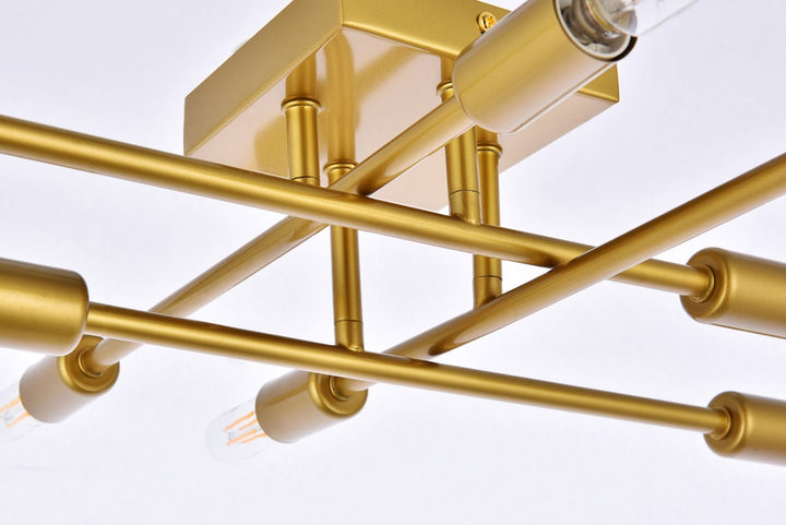 8 Lights Brass Flush Mount