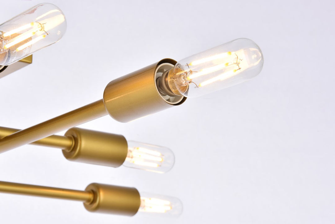 8 Lights Brass Flush Mount