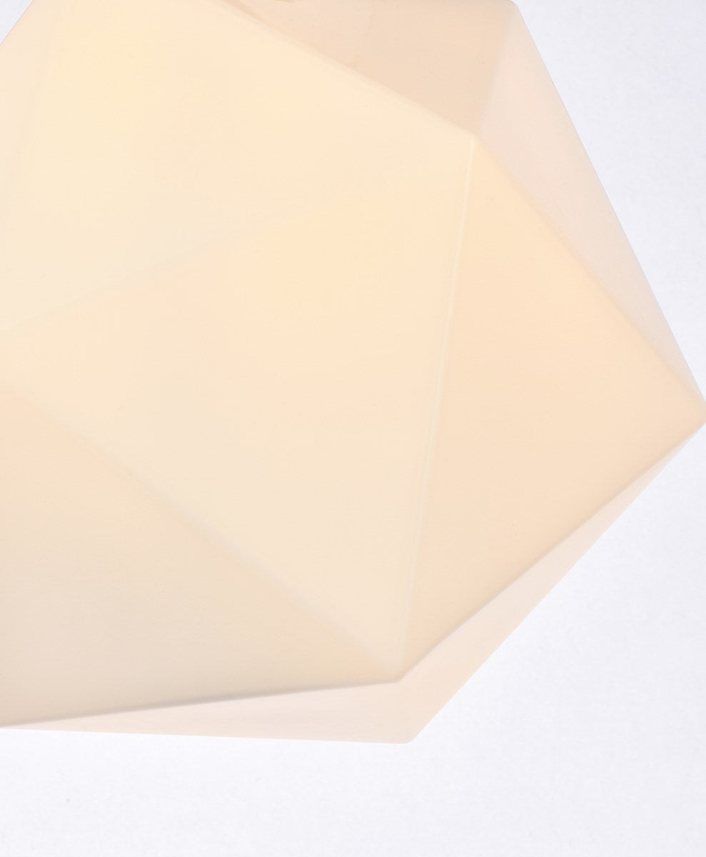 1 Light Chrome And White Glass Flush Mount
