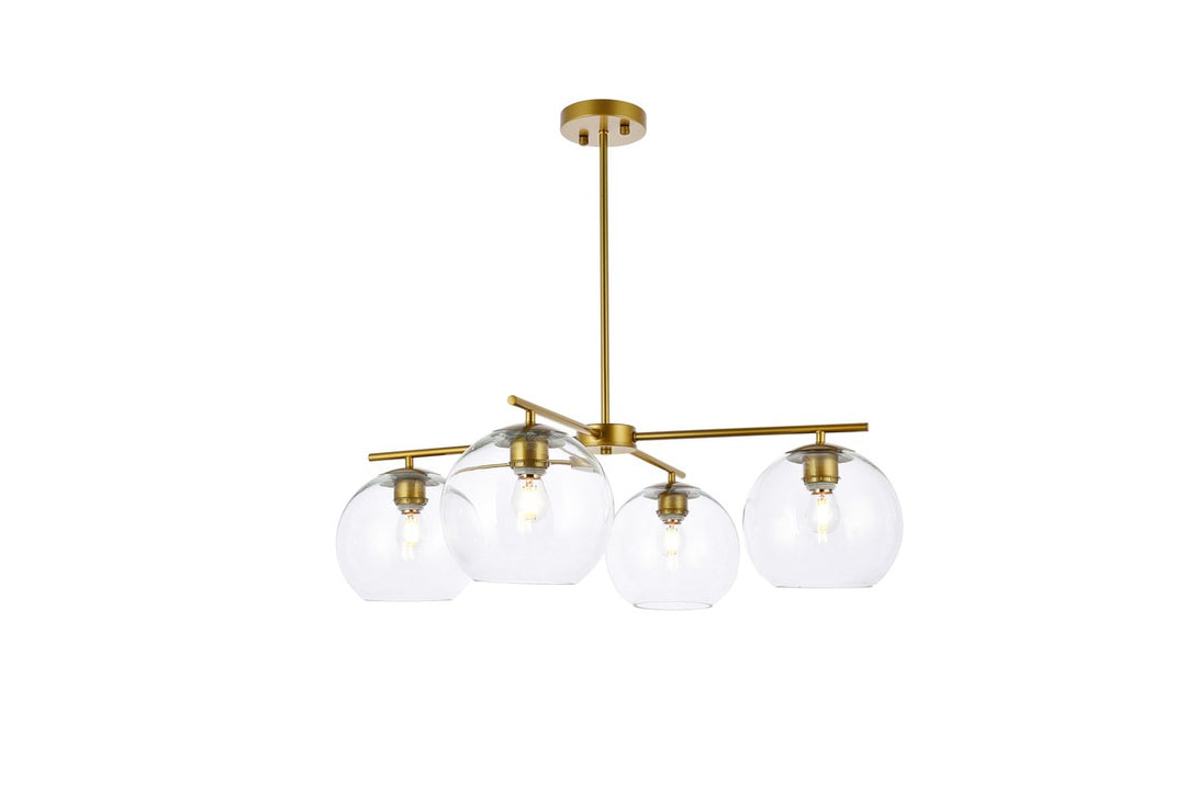4 Lights Brass Pendant by Living District