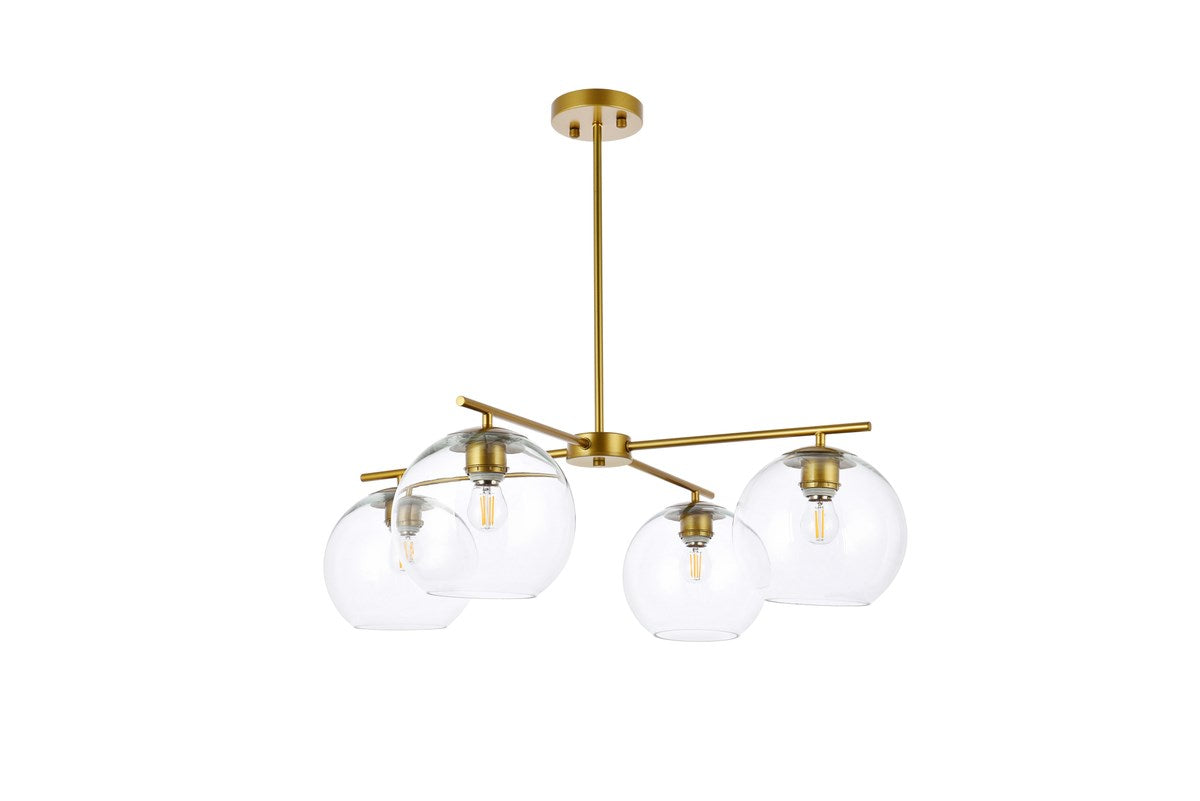 4 Lights Brass Pendant