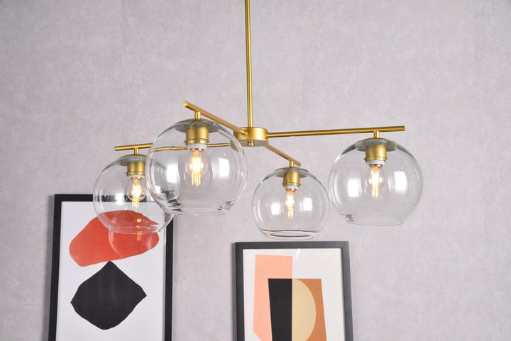 4 Lights Brass Pendant
