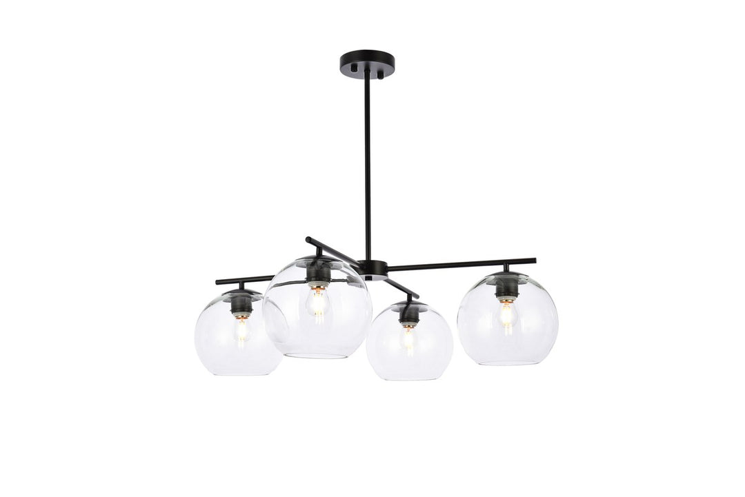 4 Lights Black Pendant by Living District