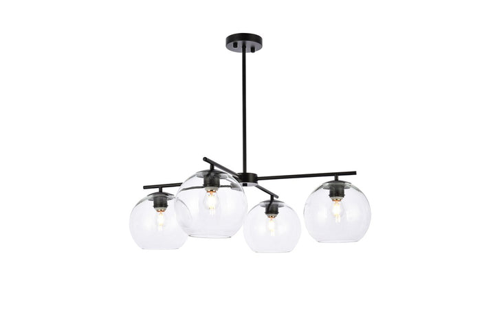 4 Lights Black Pendant by Living District
