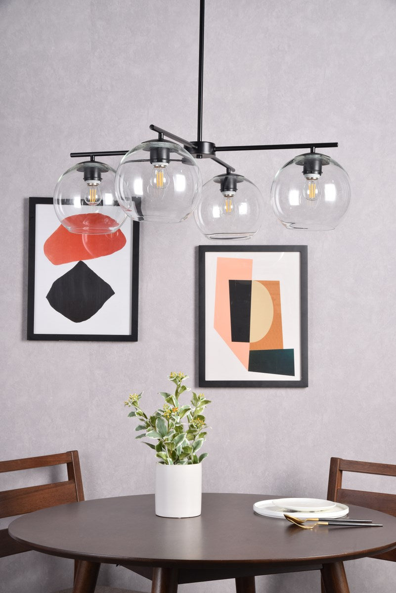 4 Lights Black Pendant
