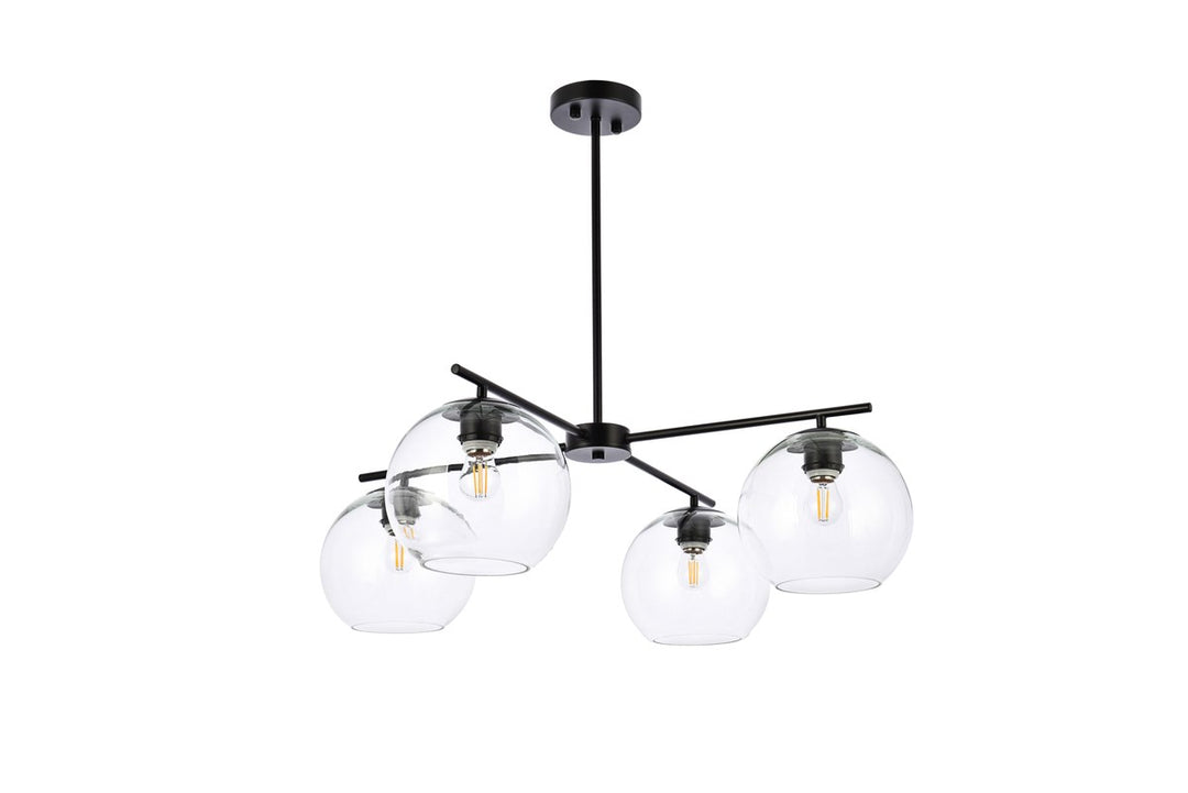 4 Lights Black Pendant